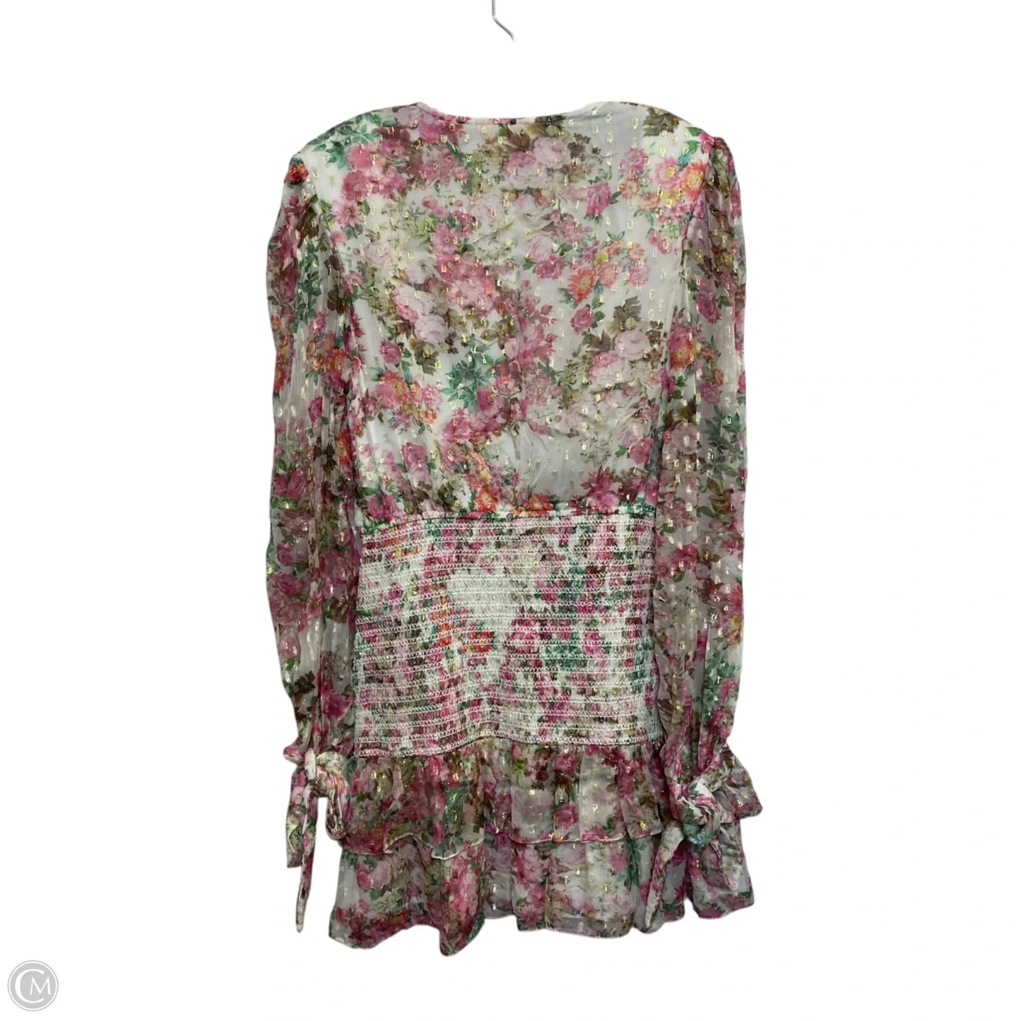 Dress Casual Short By Rococo Sand In Green & Pink, Size: M