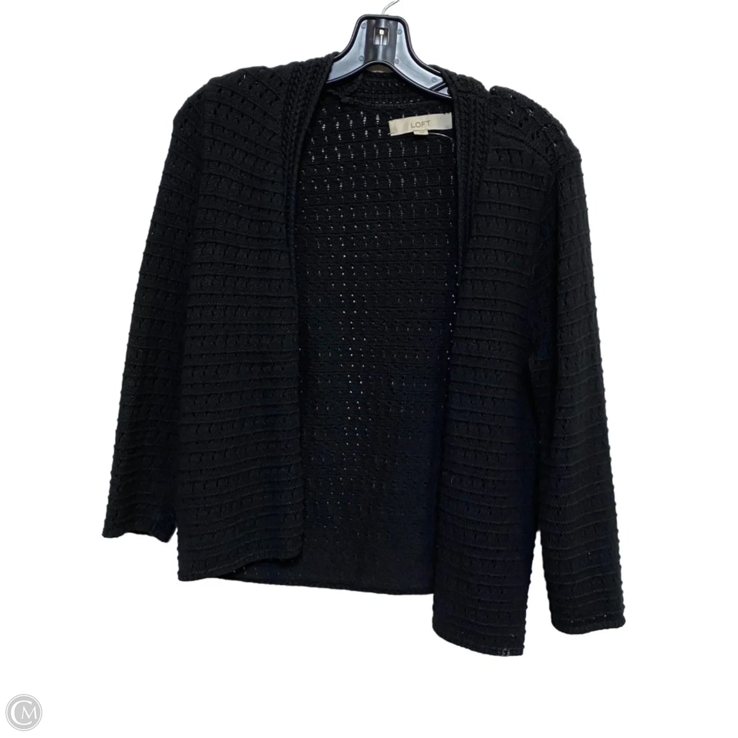 Sweater Cardigan By Loft In Black, Size: L
