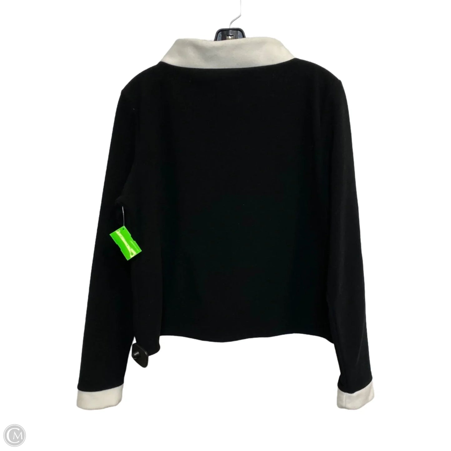 Sweatshirt Collar By Dudley Stephens In Black & White, Size: L