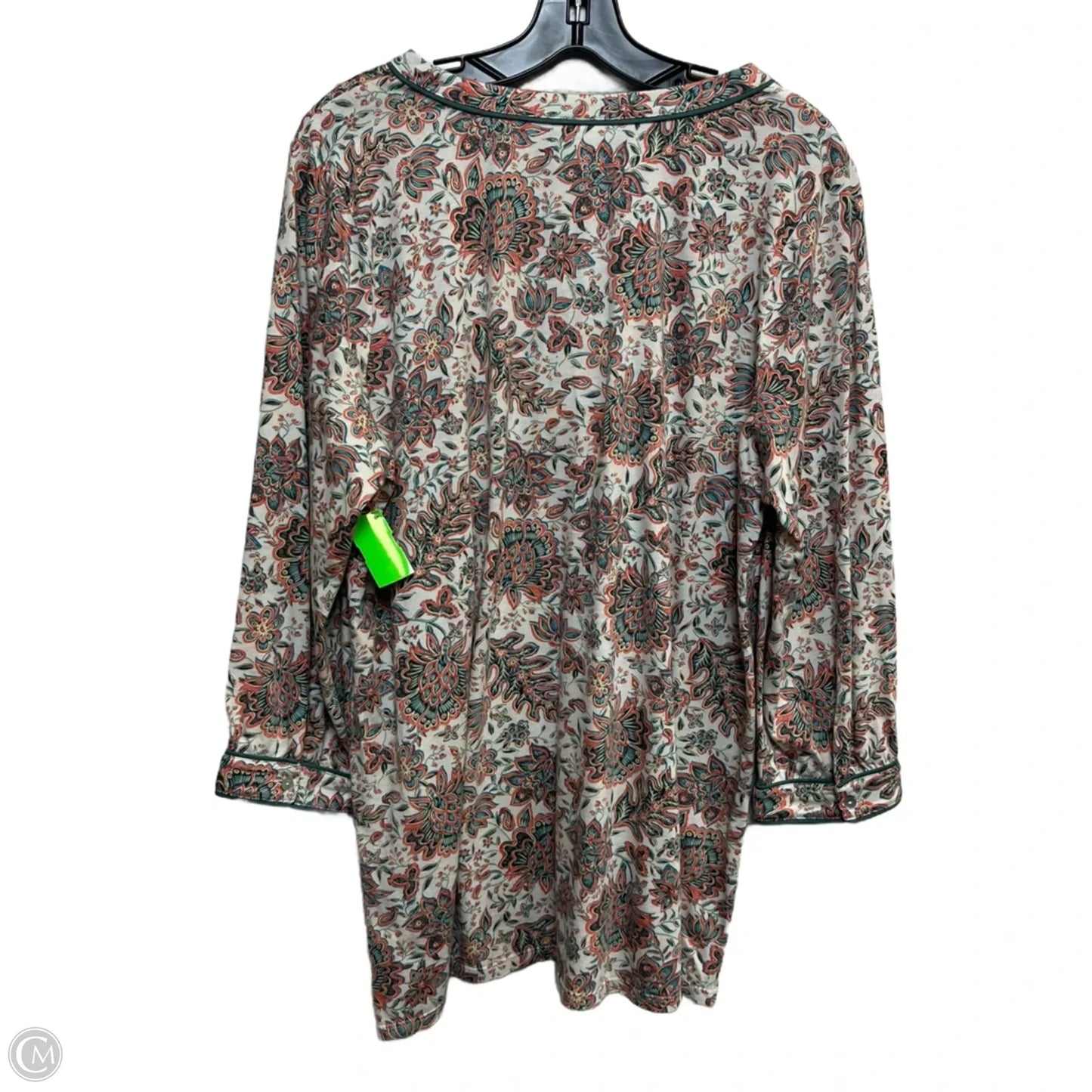 Top Long Sleeve By J. Jill In Green & Orange, Size: L