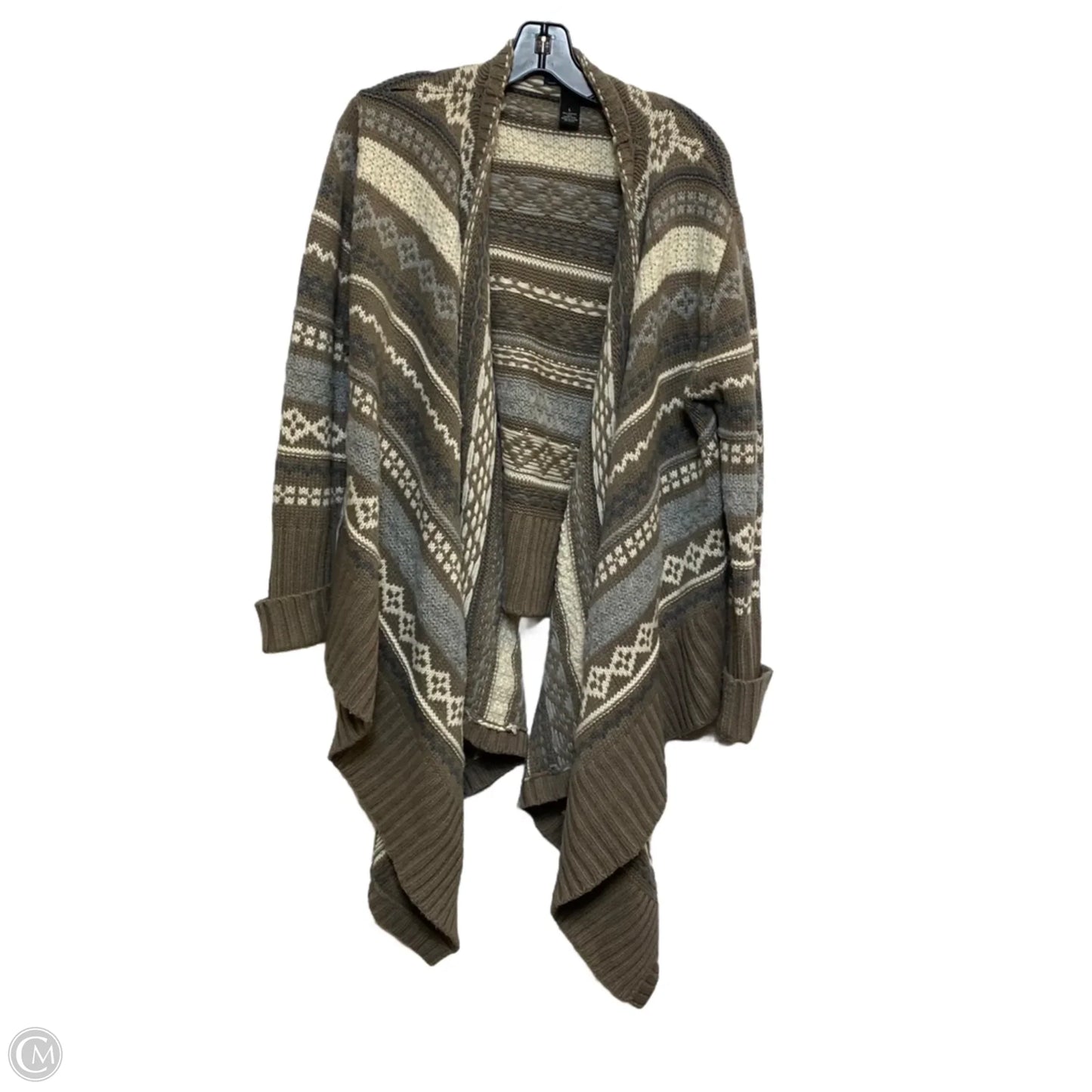 Sweater Cardigan By Willi Smith In Black & Brown, Size: L