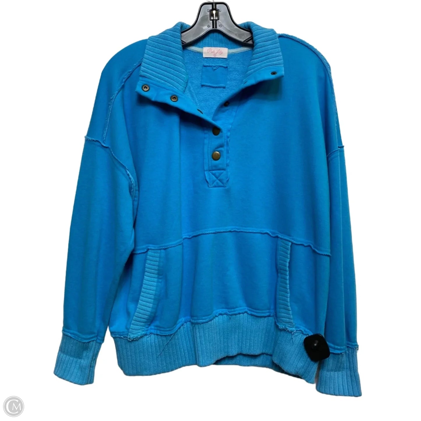 Sweatshirt Collar By Pink Lily In Blue, Size: S