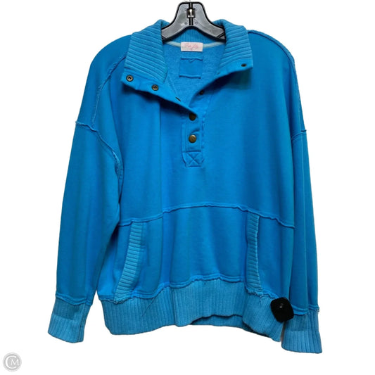 Sweatshirt Collar By Pink Lily In Blue, Size: S