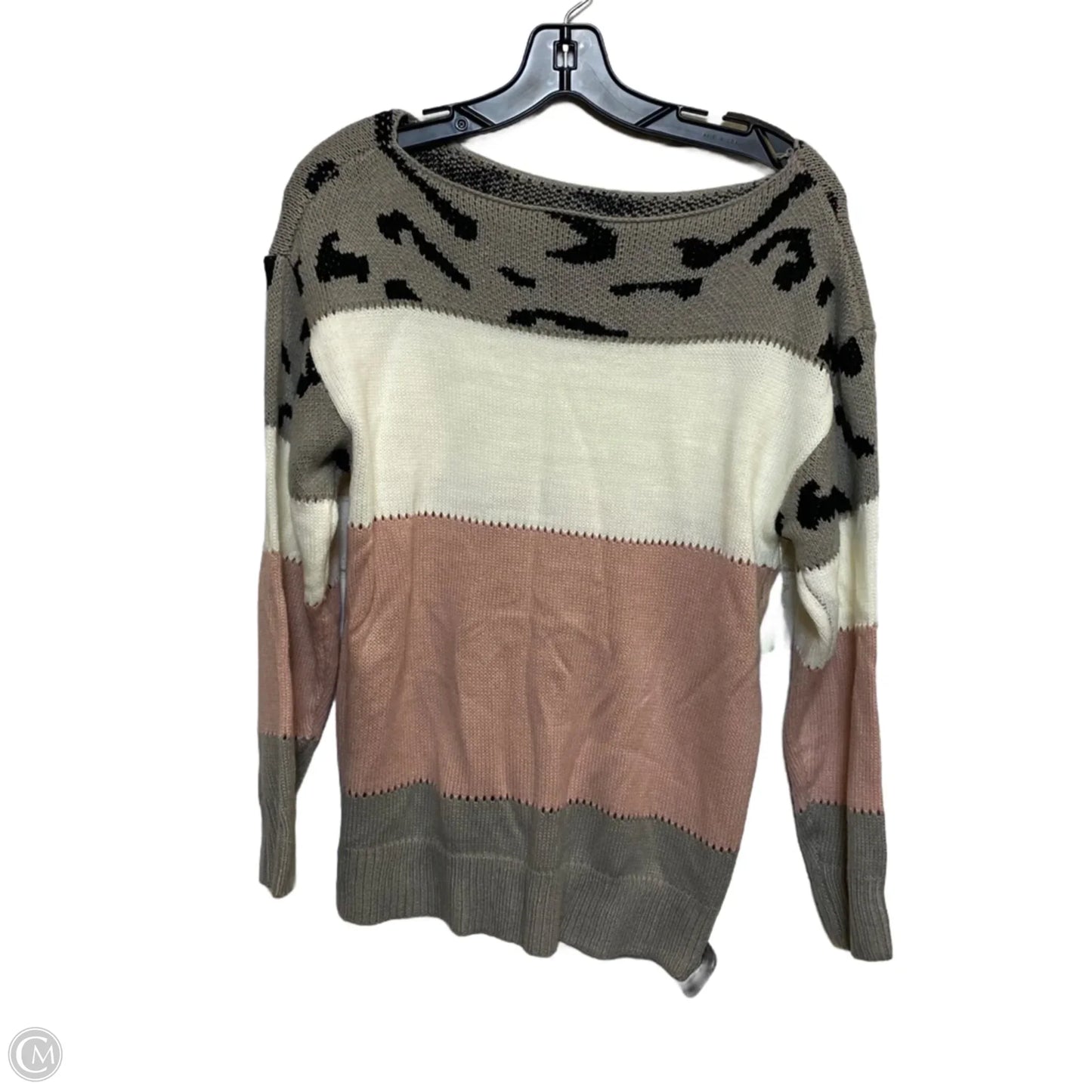 Sweater By Cmf In Grey & Pink, Size: L