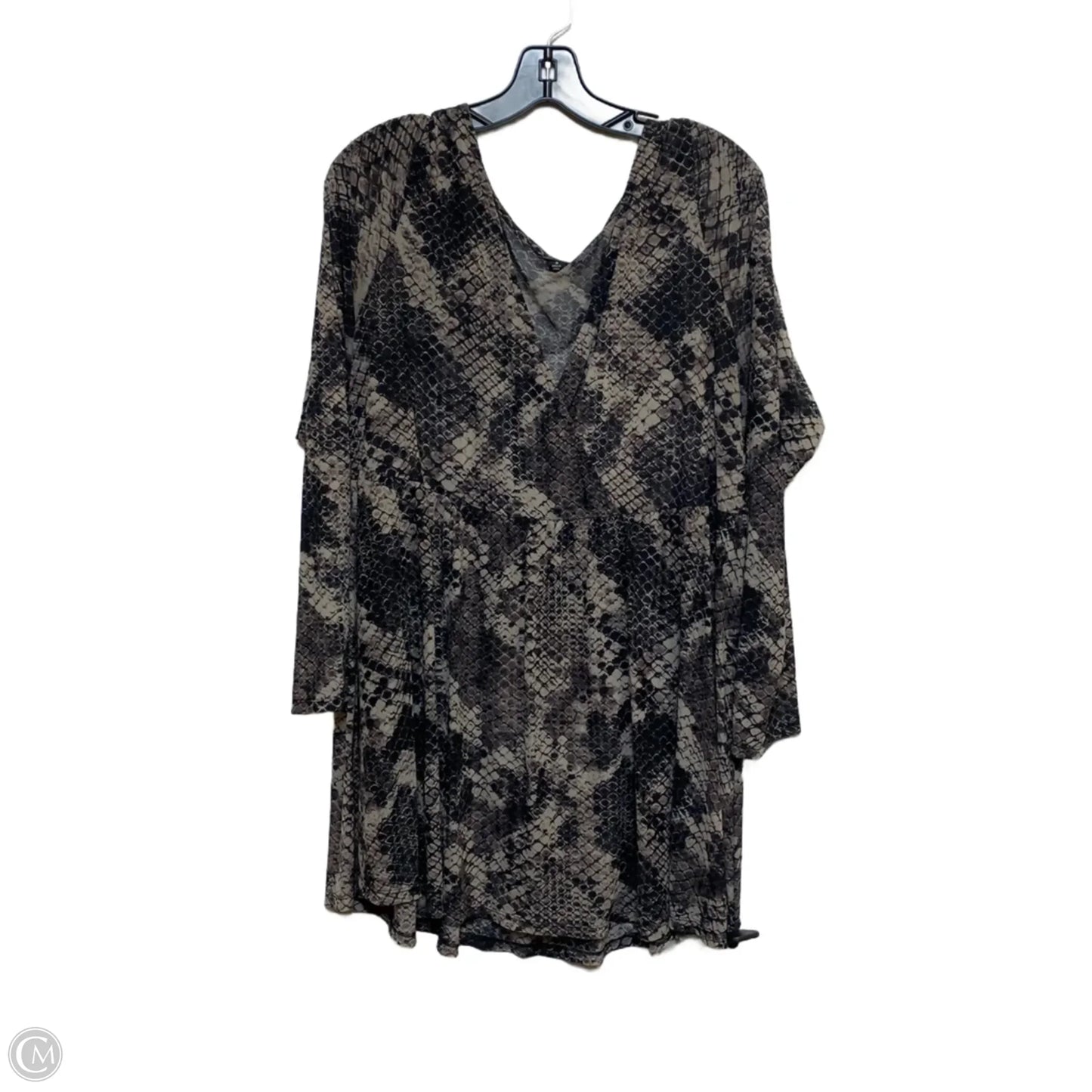 Blouse Long Sleeve By Torrid In Snakeskin Print, Size: 3x