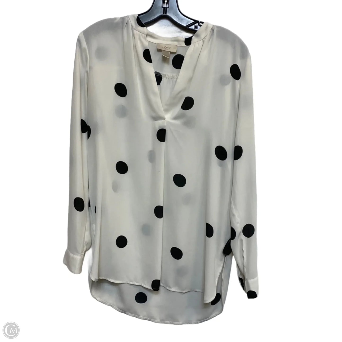 Blouse Long Sleeve By Loft In Cream, Size: M