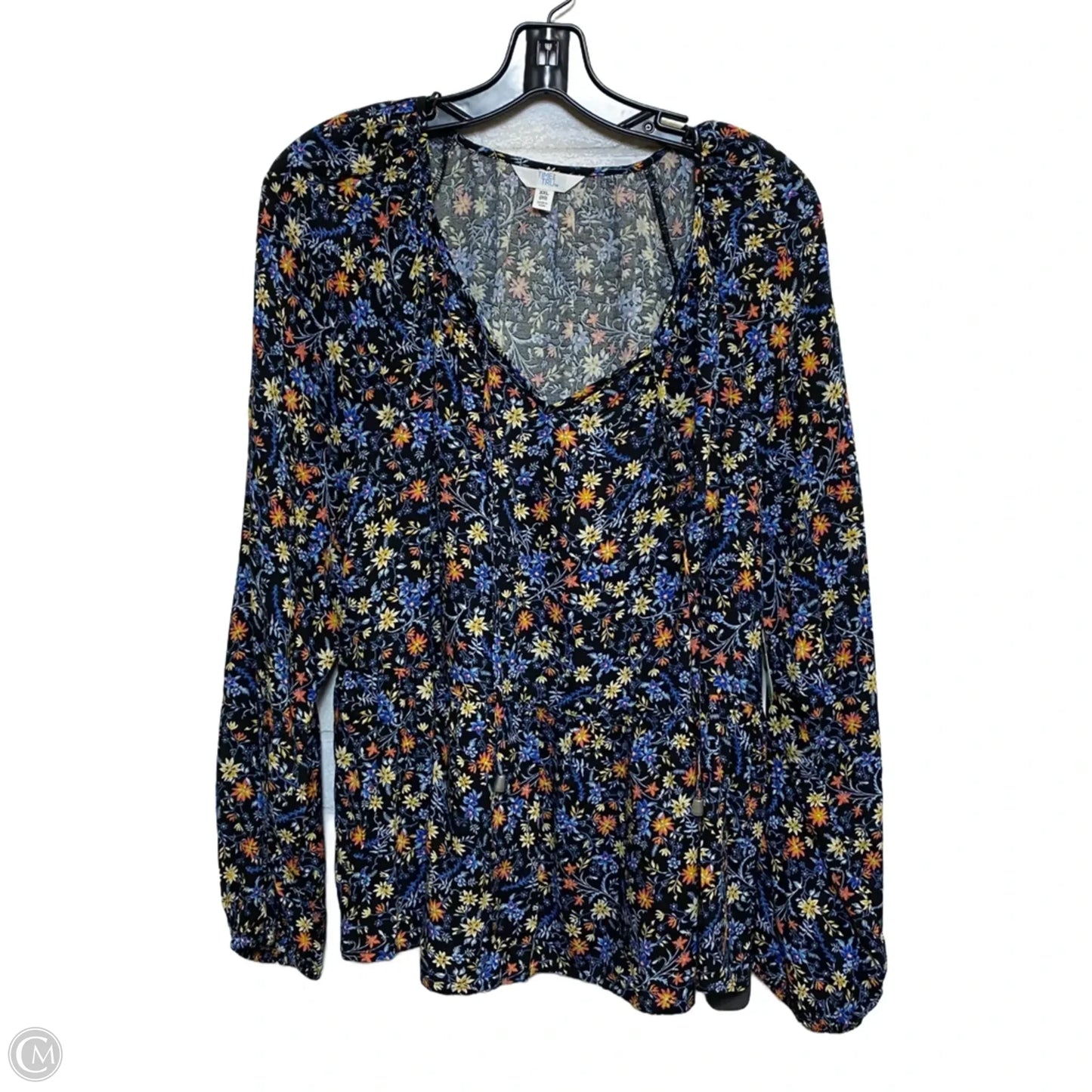 Top Long Sleeve By Time And Tru In Blue, Size: Xxl