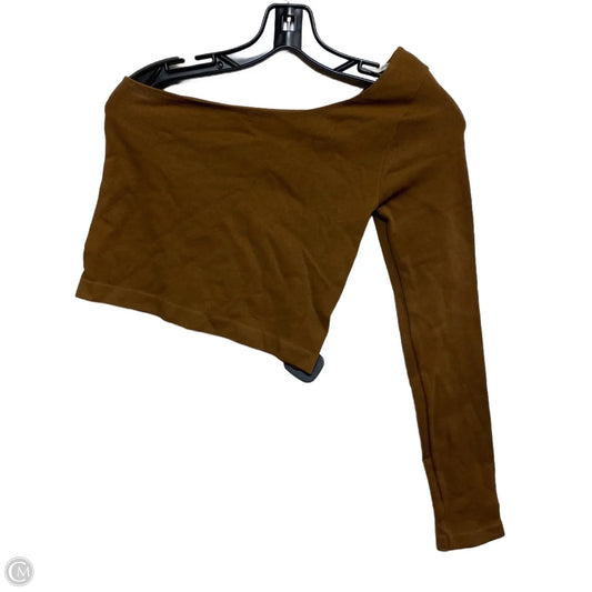 Top Long Sleeve By Anwnd In Brown, Size: M