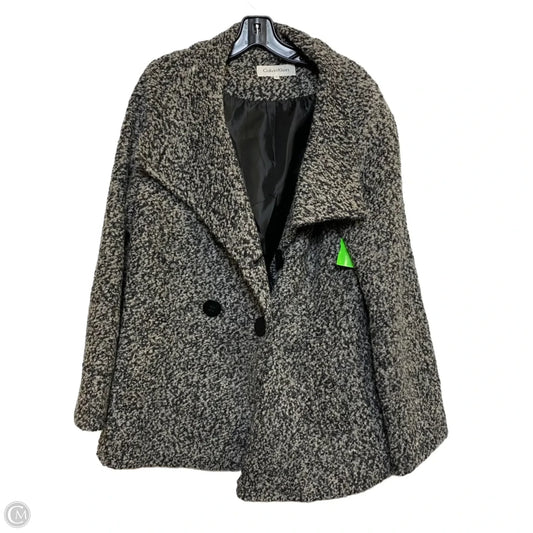 Coat Parka By Calvin Klein In Black & White, Size: L