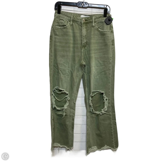 Jeans Wide Leg By Vervet In Green Denim, Size: 4