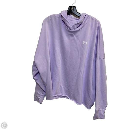 Athletic Top Long Sleeve Hoodie By Under Armour In Purple, Size: 1x