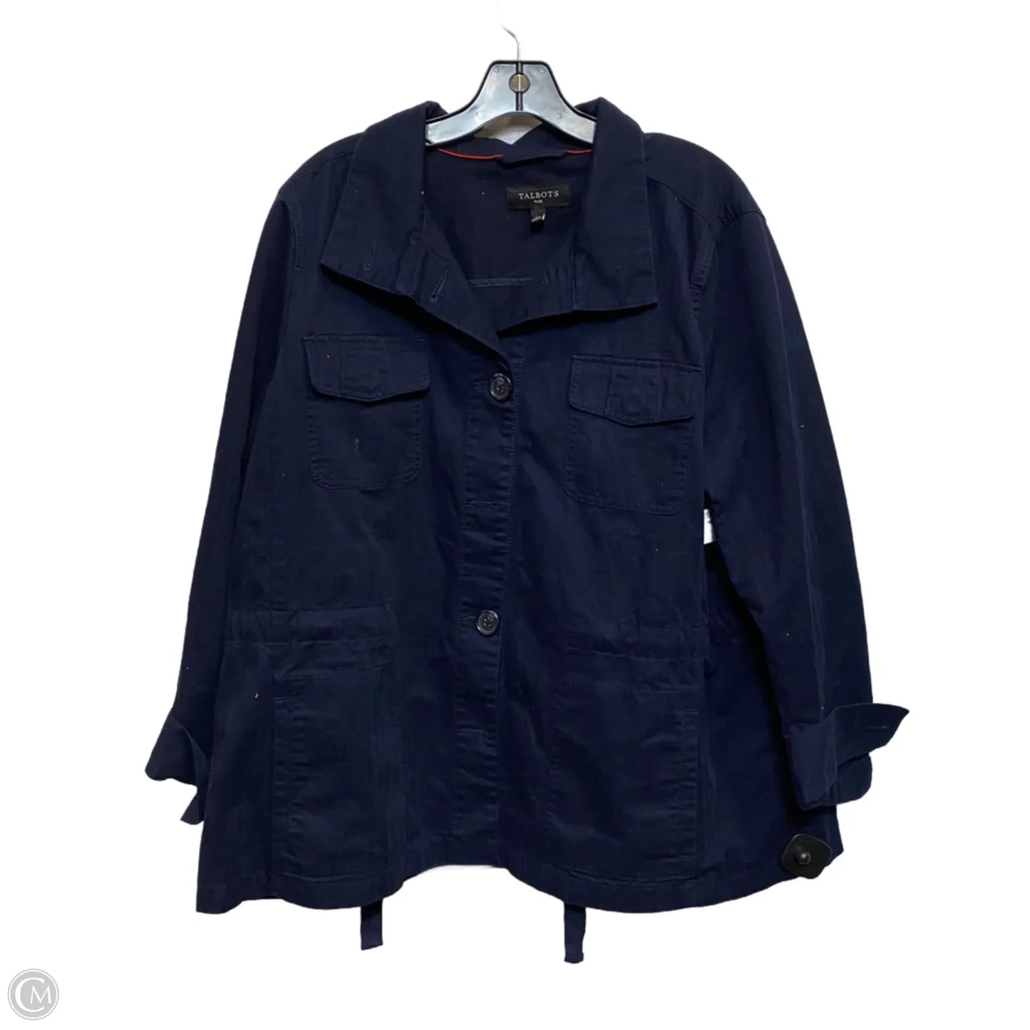 Jacket Shirt By Talbots In Navy, Size: 1x