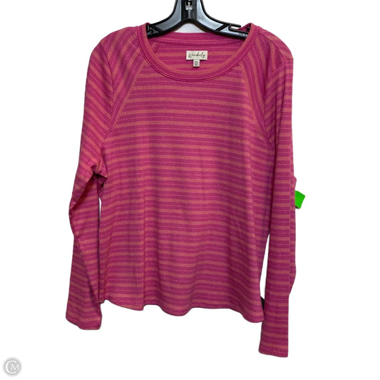 Top Long Sleeve By Wonderly In Pink, Size: Xxl
