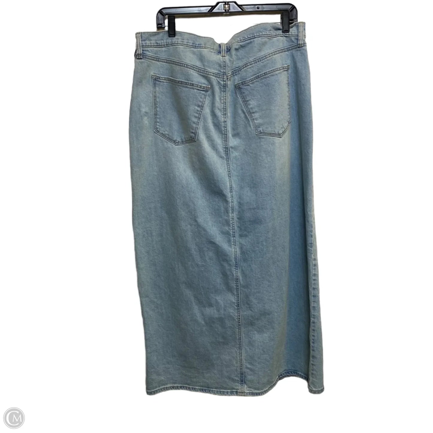Skirt Midi By Universal Thread In Blue Denim, Size: Xl