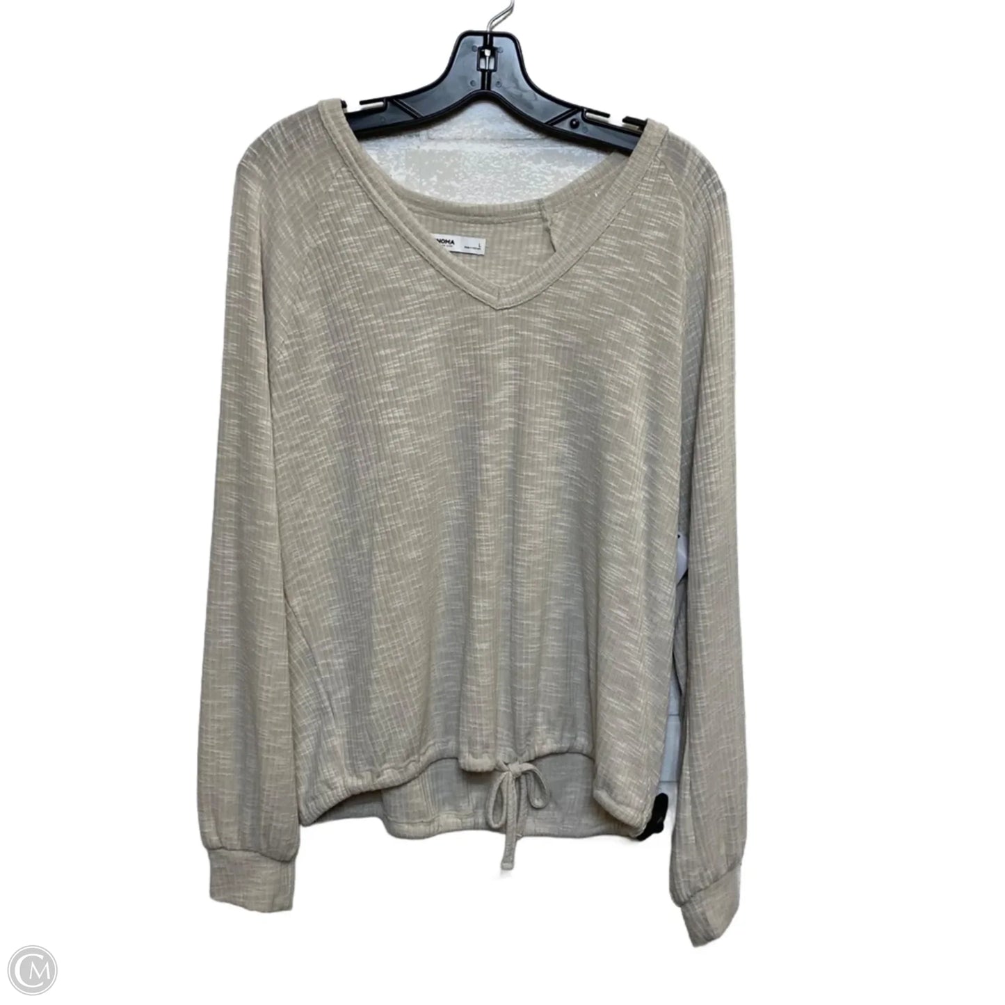 Top Long Sleeve By Sonoma In Cream, Size: L