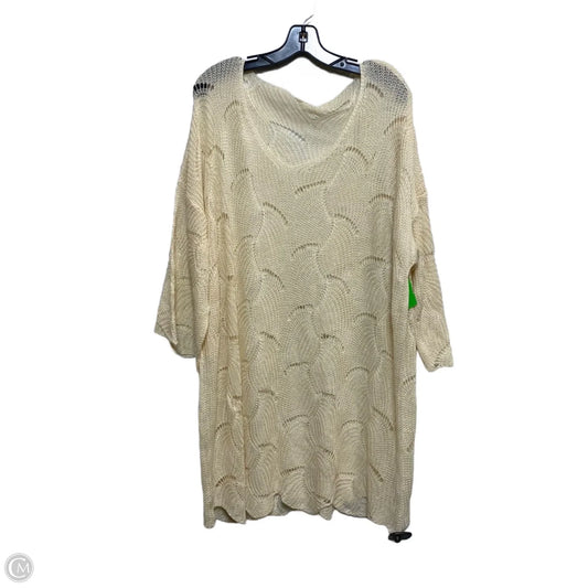 Sweater Short Sleeve By Clothes Mentor In Cream, Size: 3x