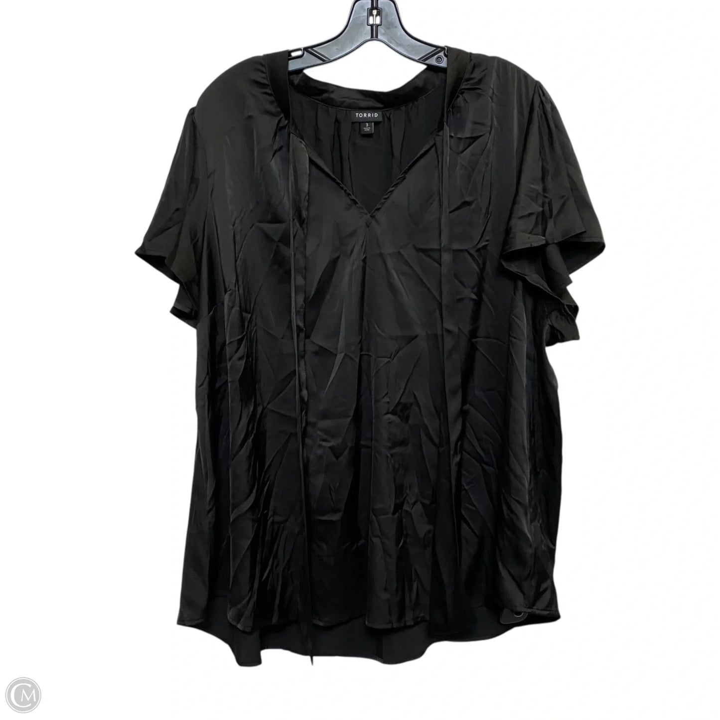 Blouse Short Sleeve By Torrid In Black, Size: 3x