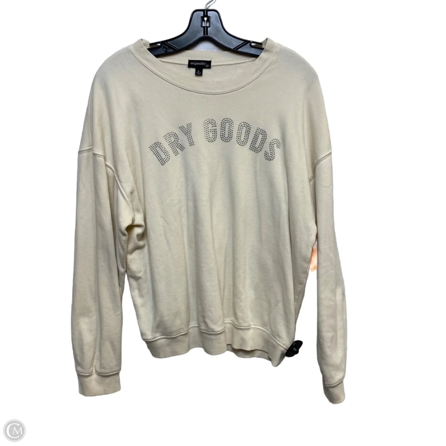 Top Long Sleeve By Originality In Cream, Size: L