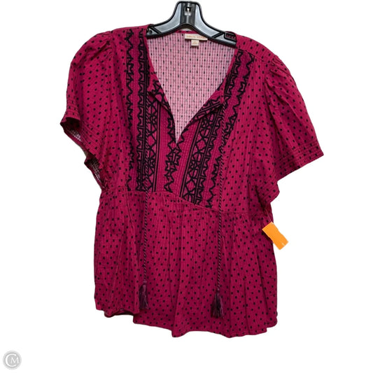 Top Short Sleeve By Knox Rose In Pink, Size: Xl