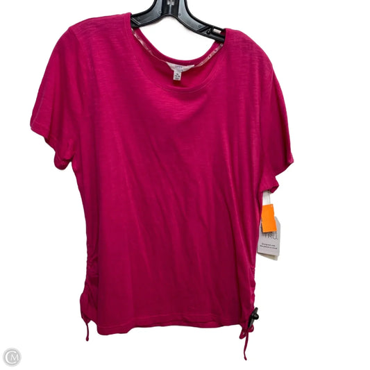 Top Short Sleeve Basic By Time And Tru In Pink, Size: Xl