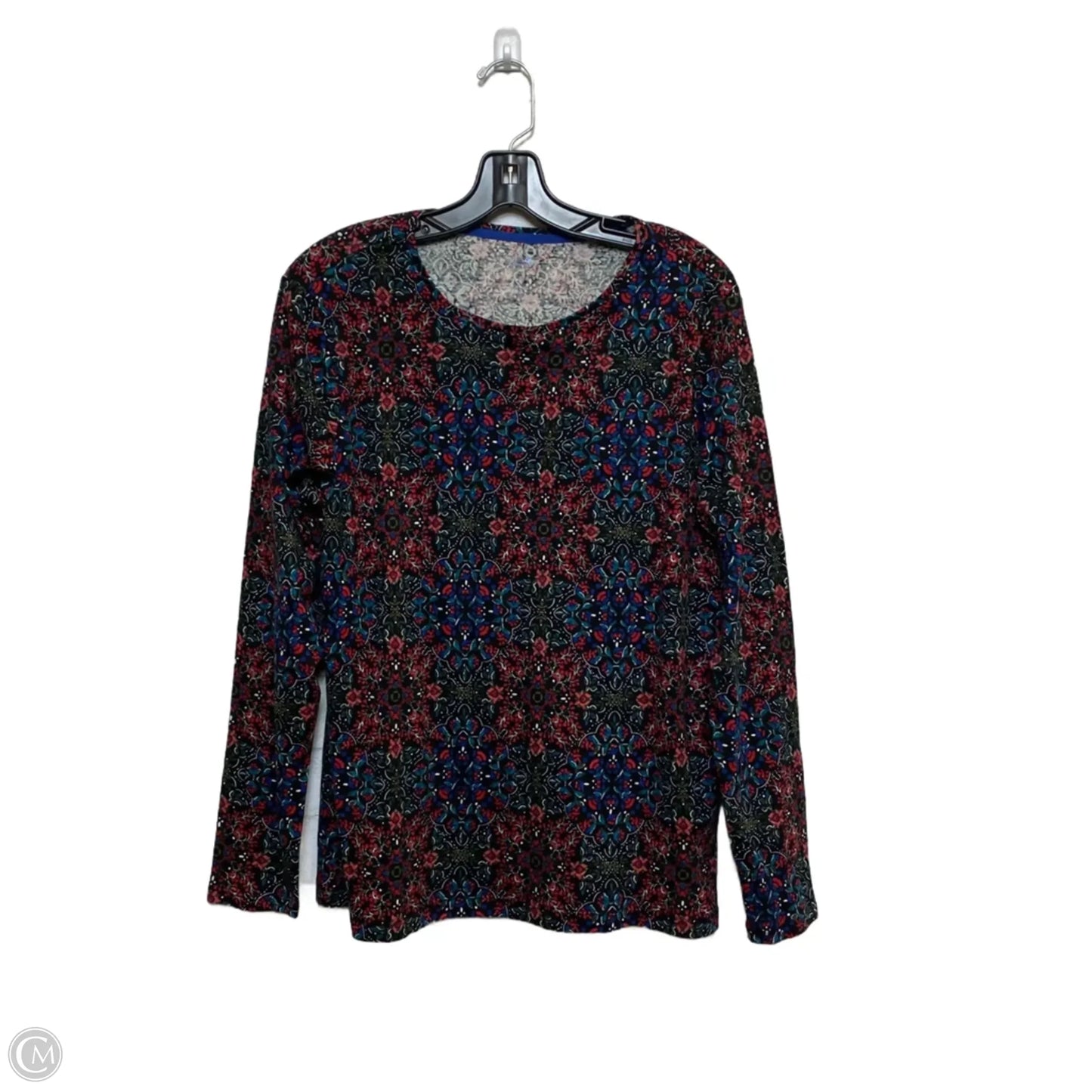 Top Long Sleeve By Croft And Barrow In Blue & Red, Size: L