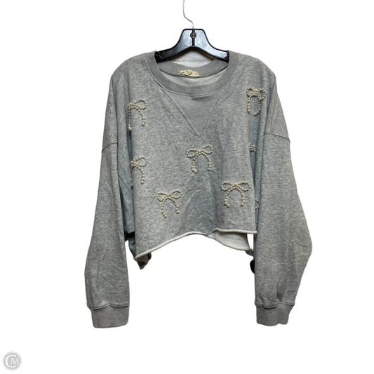 Sweatshirt Crewneck By Peach Love Cream California In Grey, Size: L