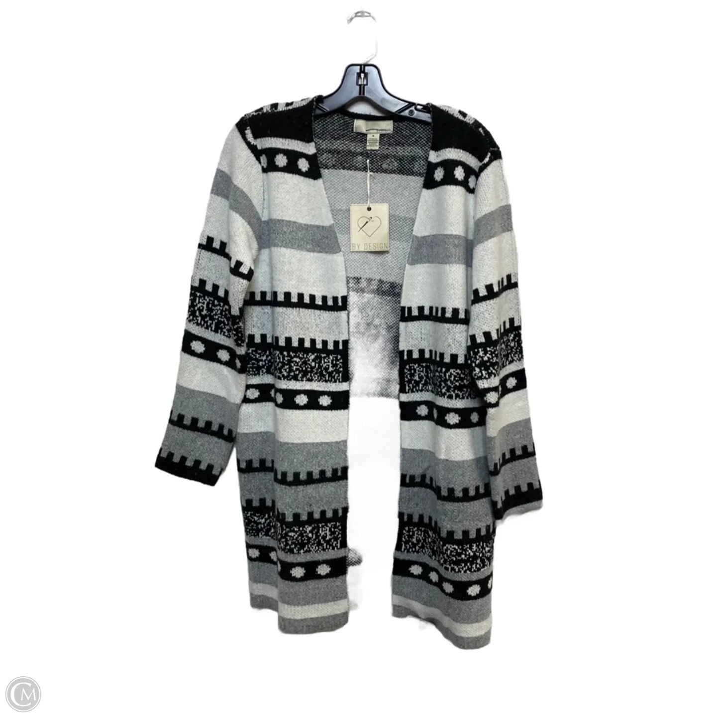 Sweater Cardigan By By Design In Black & Grey, Size: M