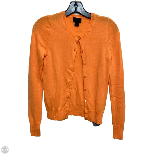 Sweater Cardigan Cashmere By J. Crew In Orange, Size: Xs