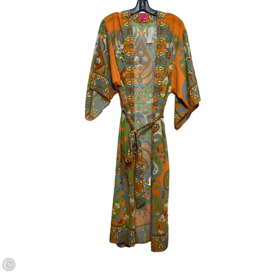 Kimono By Flying Tomato In Green & Orange, Size: L
