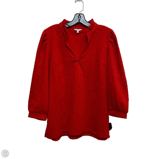 Top 3/4 Sleeve By Crown And Ivy In Red, Size: L