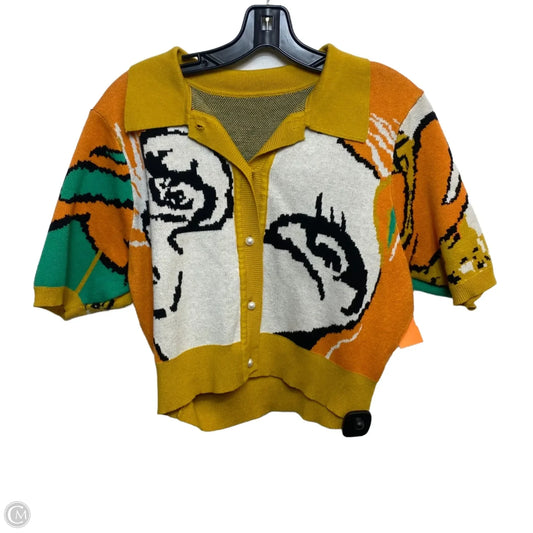 Top Short Sleeve By Shein In Orange & Yellow, Size: Xl