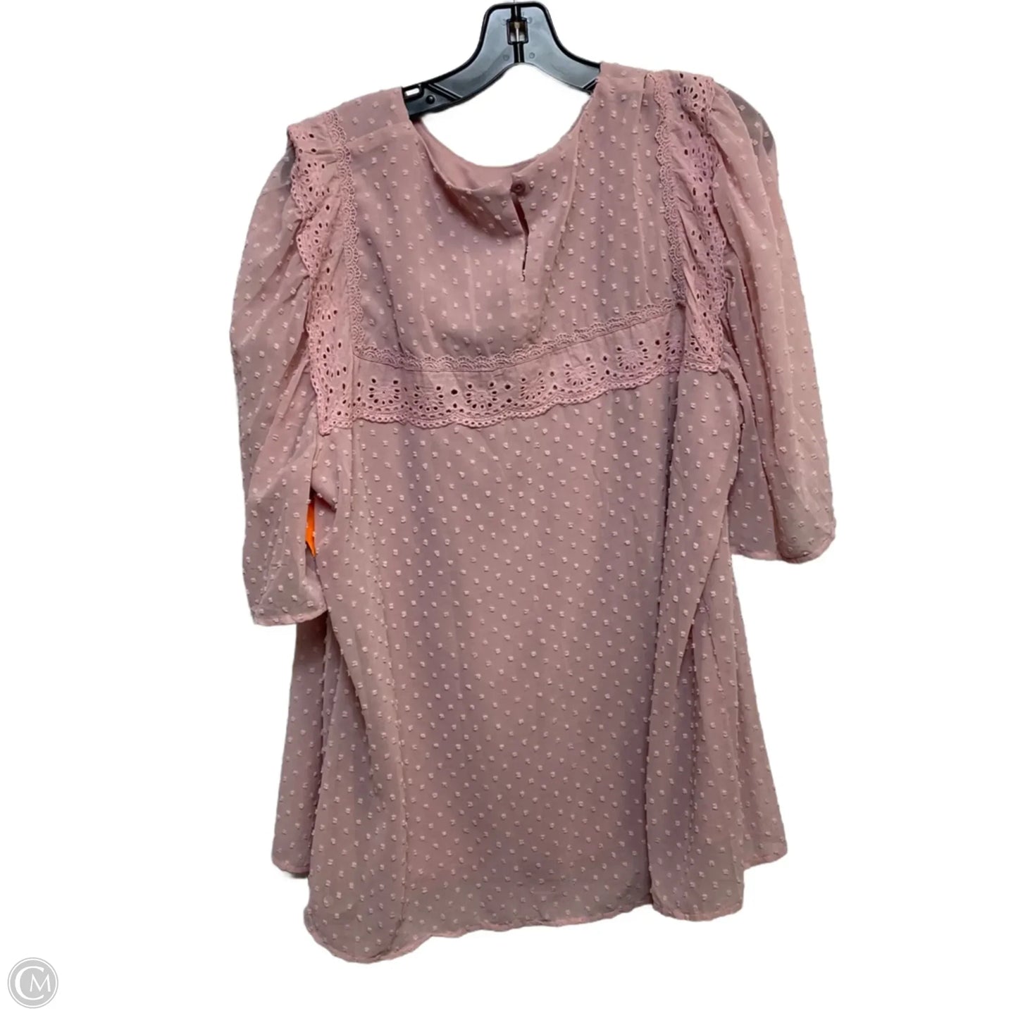 Blouse Short Sleeve By Cmf In Pink, Size: 2x