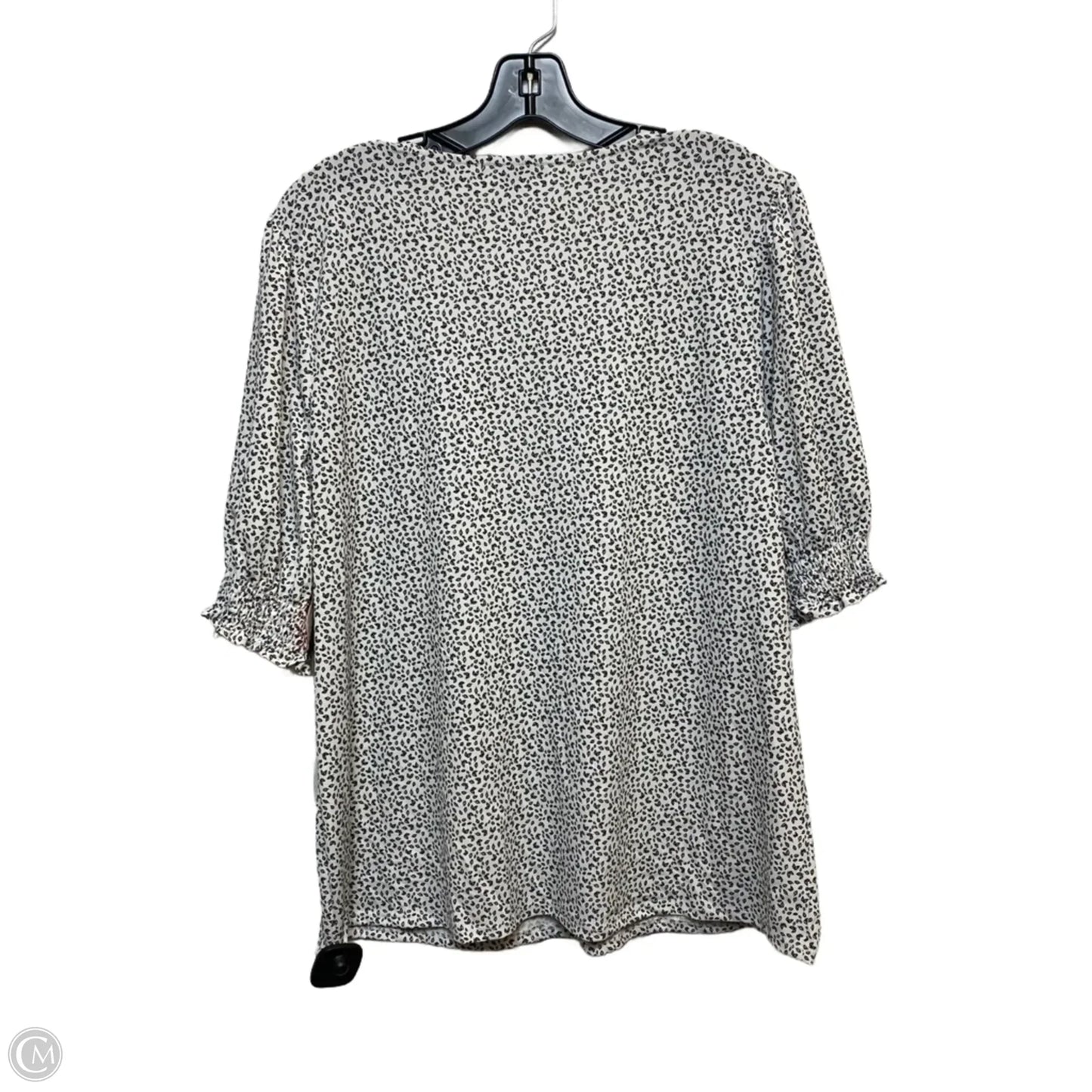 Top Short Sleeve By Adrianna Papell In Black & White, Size: Xl