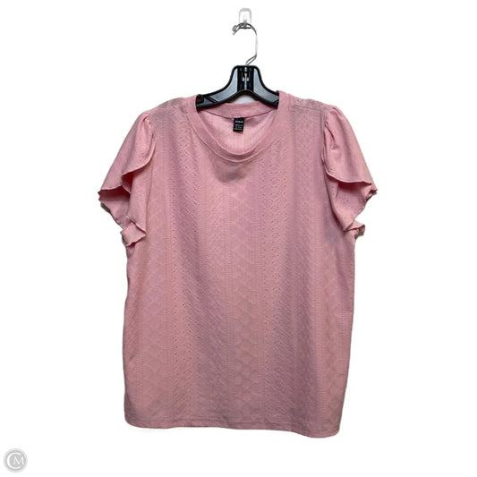 Top Short Sleeve By Shein In Pink, Size: L