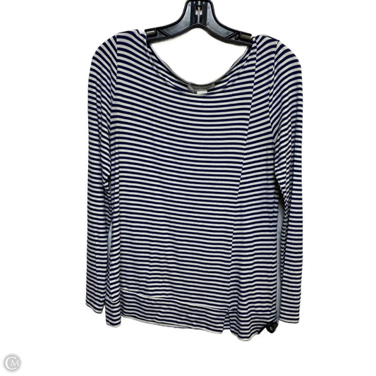 Top Long Sleeve By White House Black Market In Blue & White, Size: S