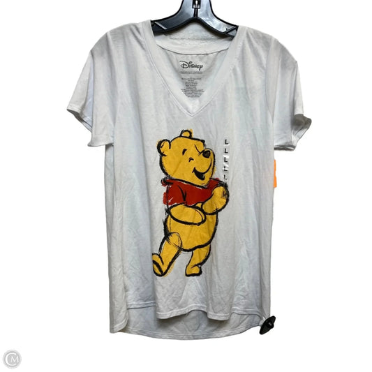 Top Short Sleeve Basic By Disney In White, Size: L