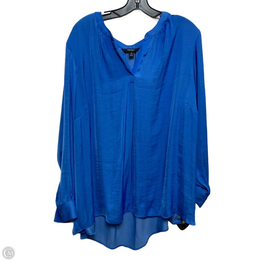 Blouse Long Sleeve By Simply Vera In Blue, Size: 3x
