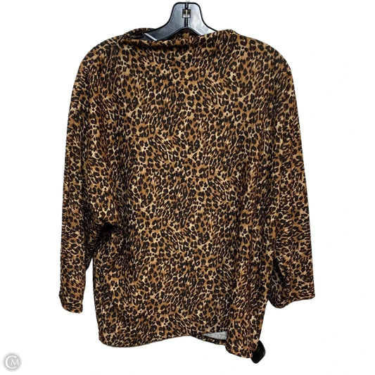 Top Long Sleeve By Kim & Cami In Animal Print, Size: L