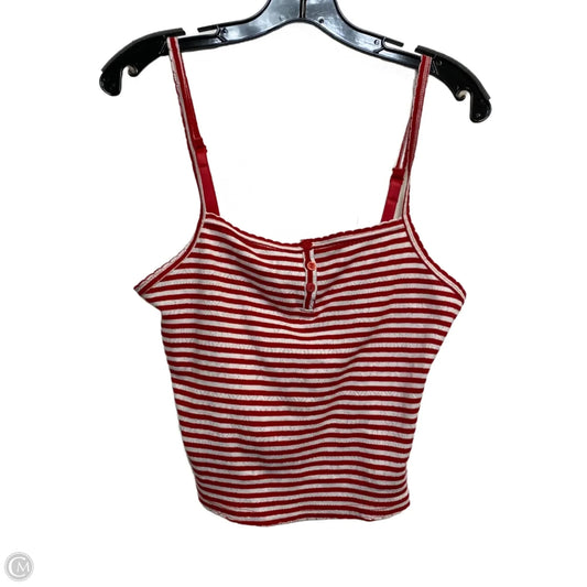Top Sleeveless By Pink In Red & White, Size: M
