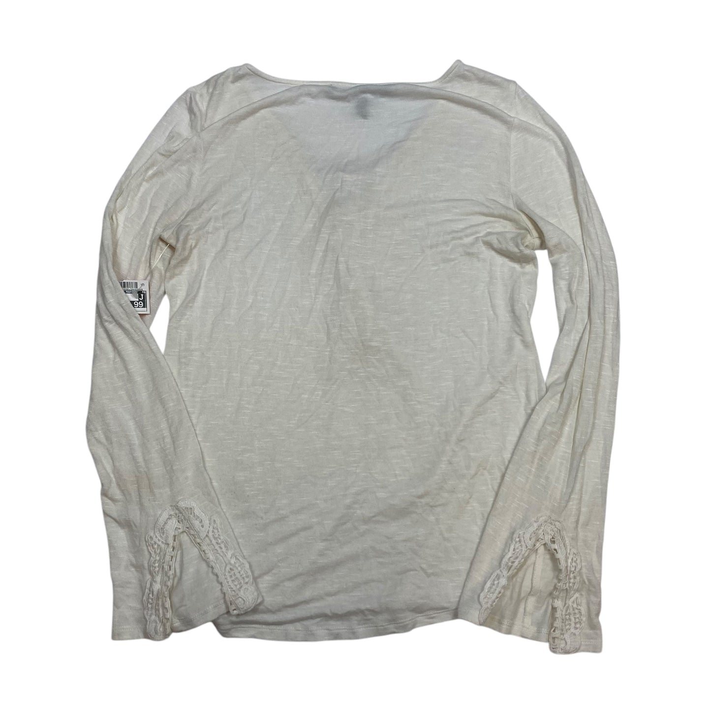 Top Long Sleeve By White House Black Market In Cream, Size: Xxs