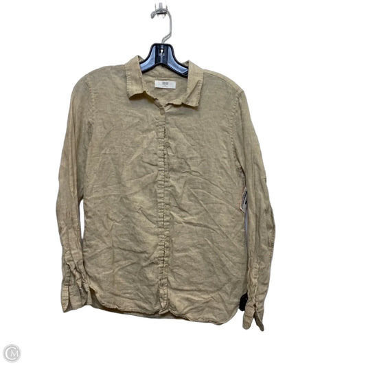 Top Long Sleeve By Uniqlo In Tan, Size: M