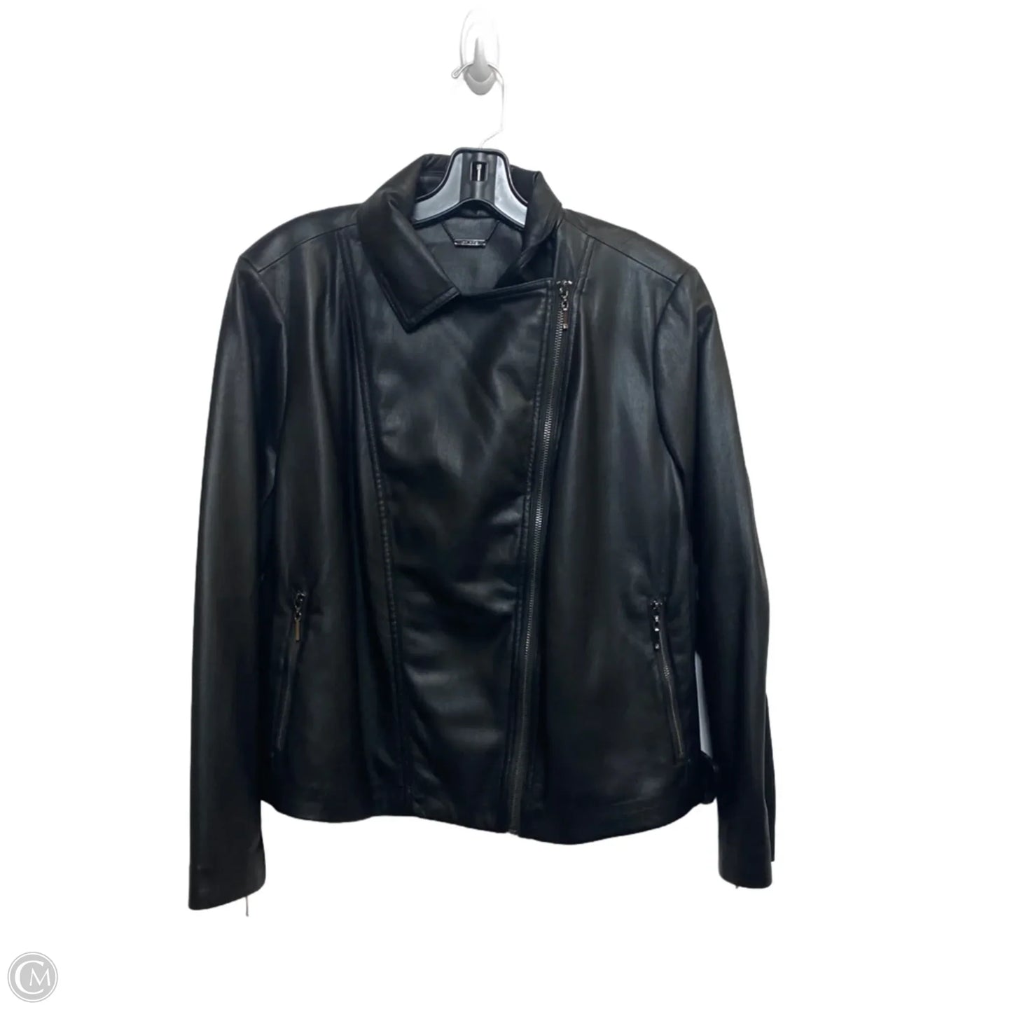 Jacket Moto By Chicos In Black, Size: Lp