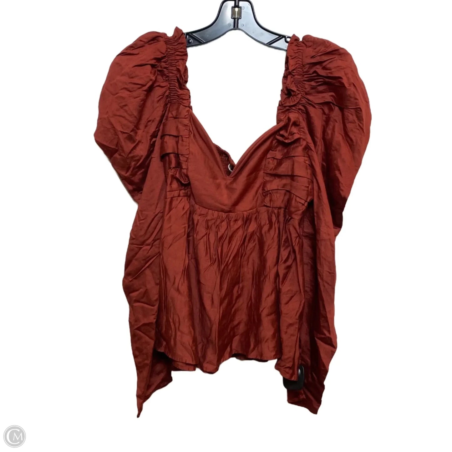 Blouse Long Sleeve By Entro In Orange, Size: M