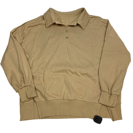 Sweatshirt Collar By Clothes Mentor In Tan, Size: L