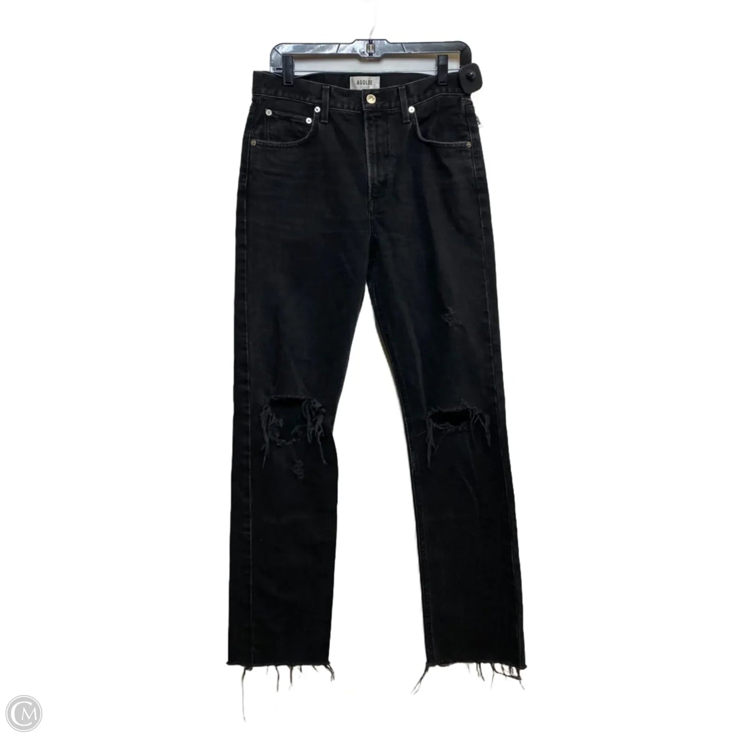 Jeans Designer By Agolde In Black Denim, Size: 4