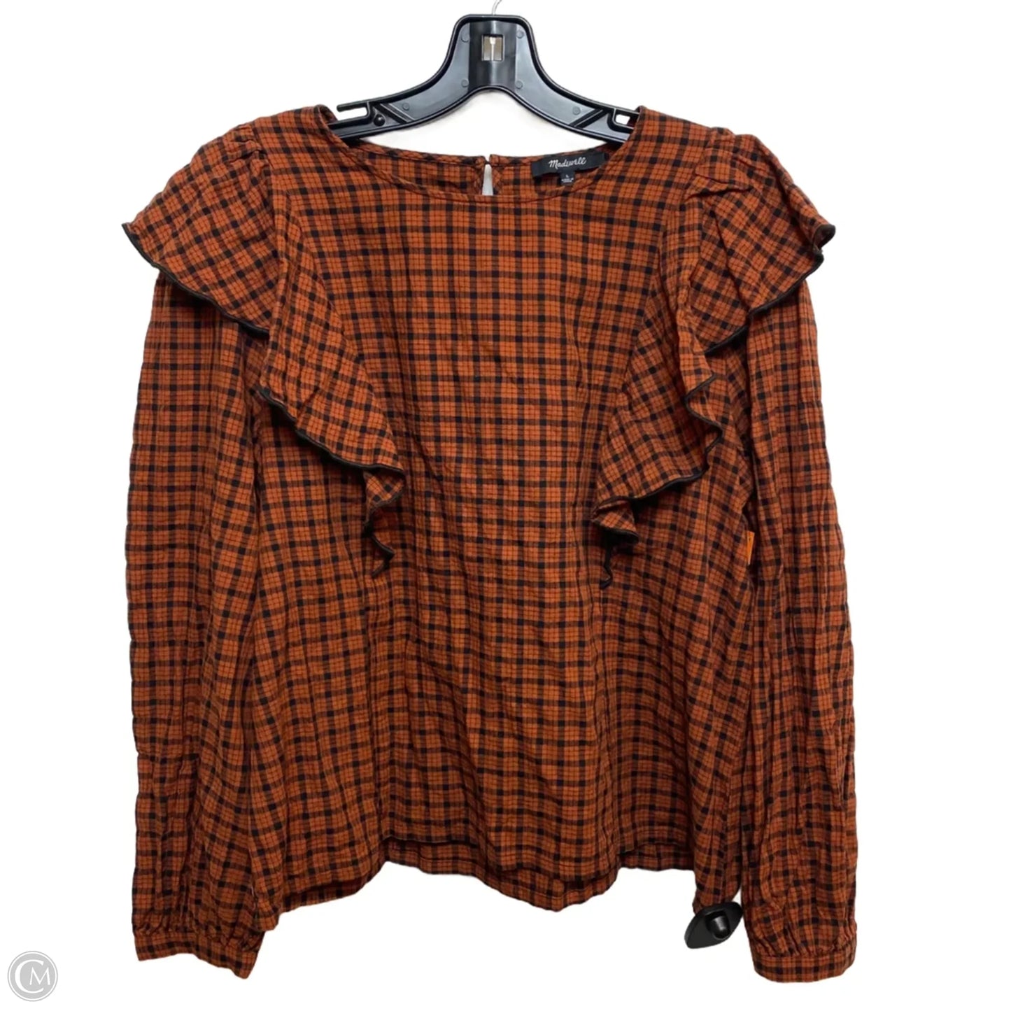 Top Long Sleeve By Madewell In Brown, Size: L