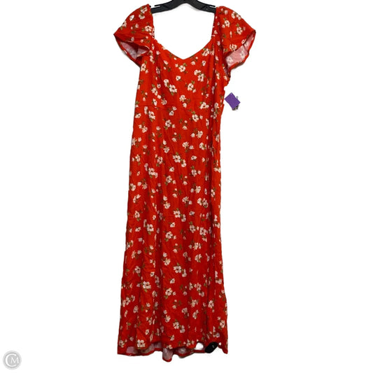 Dress Casual Midi By Old Navy In Red, Size: L