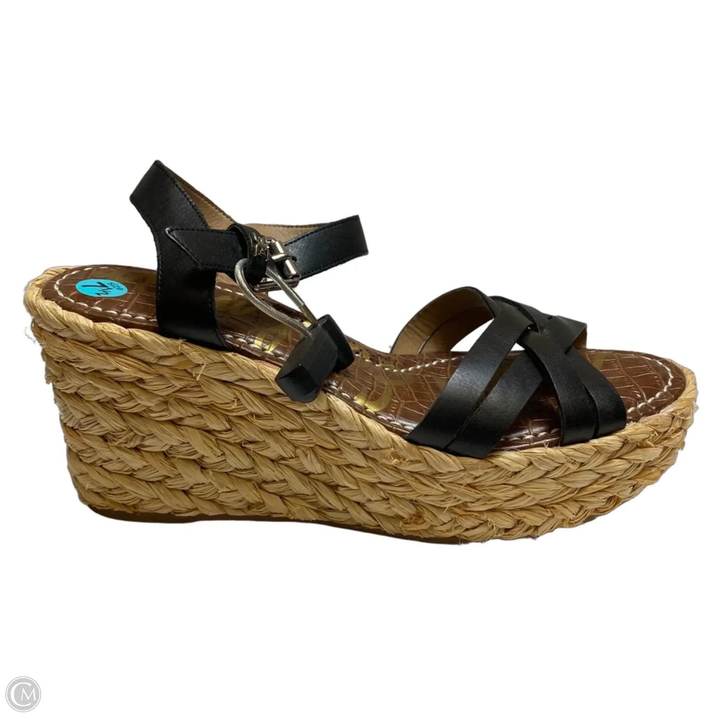 Sandals Heels Wedge By Sam Edelman In Black, Size: 7.5