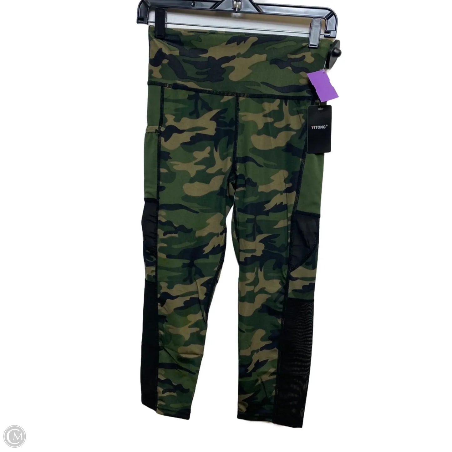 Athletic Leggings By Yitong In Green, Size: S