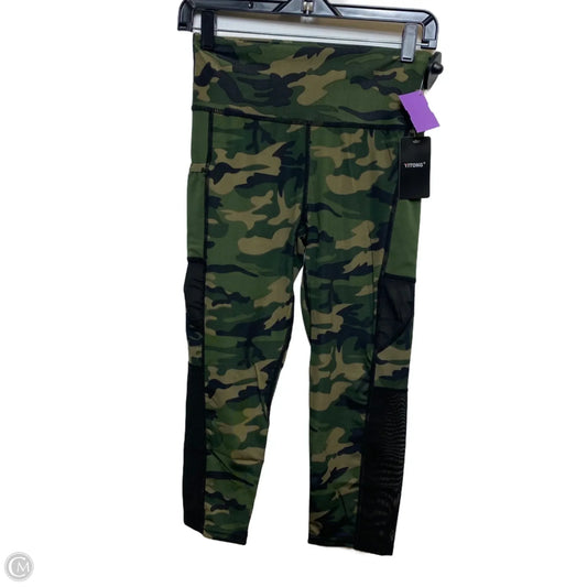 Athletic Leggings By Yitong In Green, Size: S